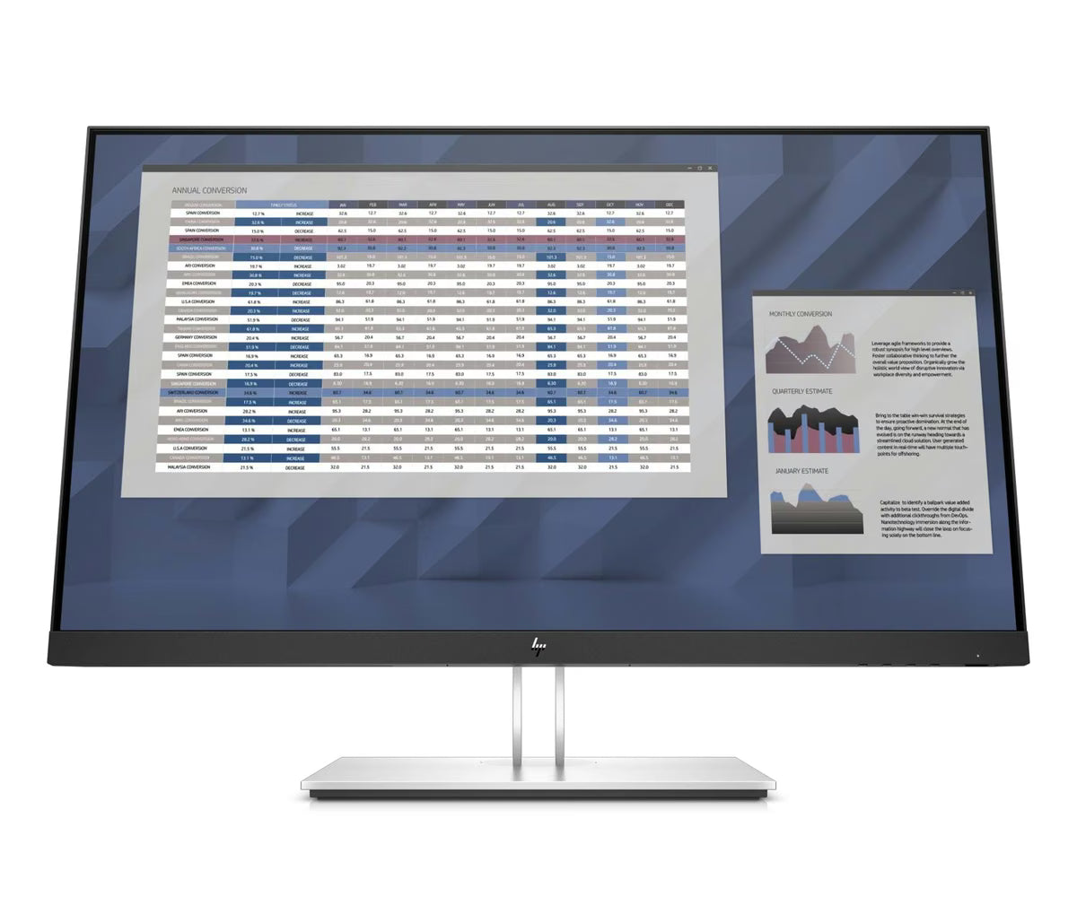 HP EliteDisplay E27 G4 27 inch Full HD monitor, vooraanzicht