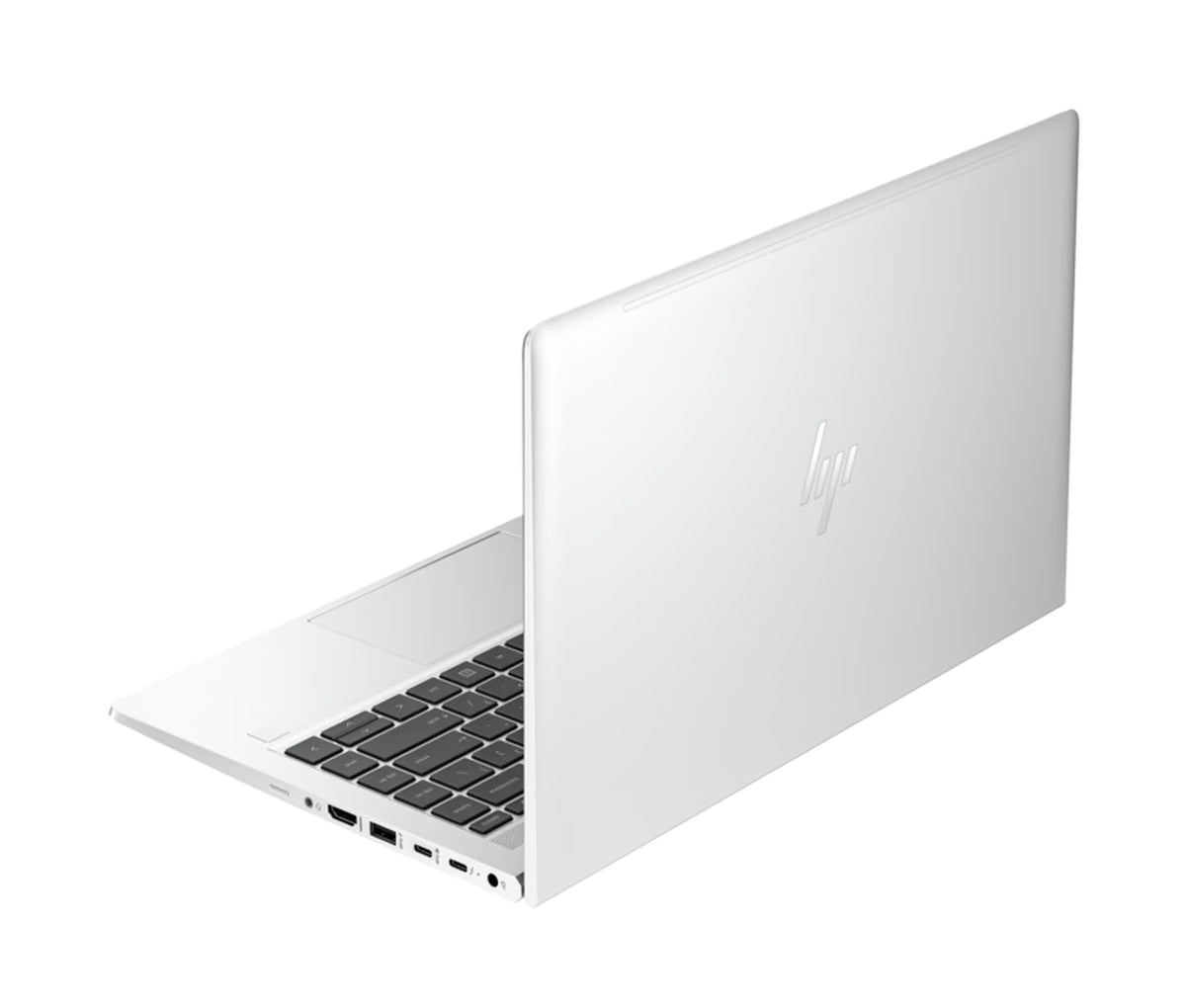 HP EliteBook 640 G10 refurbished laptop – achterkant met zilveren aluminium behuizing